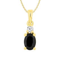 Load image into Gallery viewer, 9ct Yellow Gold Natural Sapphire &amp; Diamond Pendant