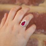 Natural Enhanced 4.76ct Ruby & 0.54ct Diamond Ring in 18ct Yellow Gold