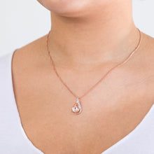 Load image into Gallery viewer, 9ct Rose Gold Morganite and Diamond Pendant
