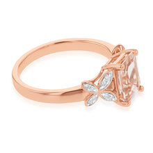 Load image into Gallery viewer, 9ct Rose Gold 1.50ct Morganite and Diamond Ring
