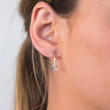 Load image into Gallery viewer, 9ct Rose Gold Morganite and Diamond Oval Drop Earrings