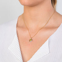 Load image into Gallery viewer, 9ct Yellow Gold Peridot and Diamond Heart Pendant