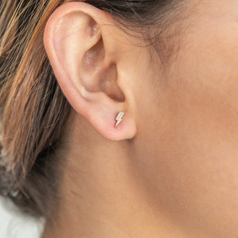 9ct Yellow Gold Thunderbolt Studs