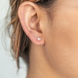 9ct Yellow Gold Zirconia Heart Studs