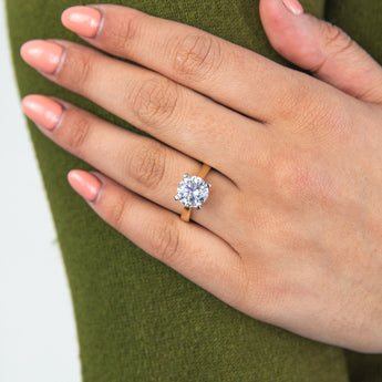 Cubic Zirconia Solitaire 3 Carat Diamond Equivalent Ring in 9ct Yellow Gold