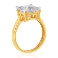 Load image into Gallery viewer, 9ct Yellow Gold 3.00ct Diamond Equivalent 9.5mm Princess Cut Zirconia Solitaire