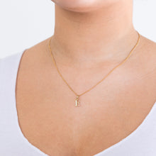 Load image into Gallery viewer, 9ct Yellow Gold Initial E Zirconia Pendant
