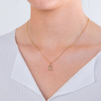 9ct Yellow Gold Initial S Zirconia Pendant