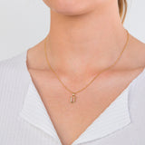 9ct Yellow Gold Initial U Zirconia Pendant