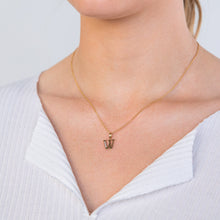 Load image into Gallery viewer, 9ct Yellow Gold Initial W Zirconia Pendant