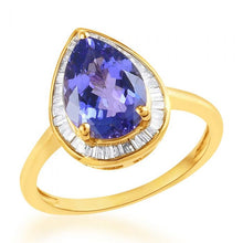 Load image into Gallery viewer, 9ct Yellow Gold 1.97ct Tanzanite and 0.29ct Diamond Ring