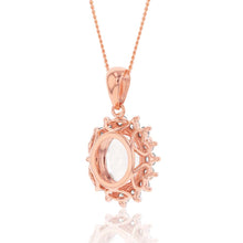 Load image into Gallery viewer, 9ct Rose Gold 2.30ct Morganite and Diamond Pendant on 45cm 9ct Rose Gold Chain