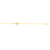 Cubic Zirconia 18.4cm Cross Bracelet in 9ct Yellow Gold