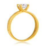 Cubic Zirconia Ring in 9ct Yellow Gold