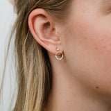 9ct Yellow Gold Zirconia Open Circle Drop Earrings