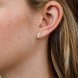 9ct Yellow Gold Zirconia Half Butterfly Studs