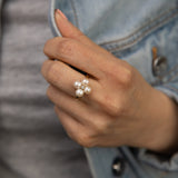 9ct Yellow Gold Freshwater Pearl and Diamond Ring