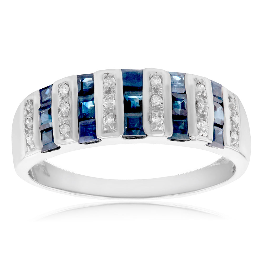 14ct White Gold 1.05ct Natural Sapphire and Diamond Ring – Grahams ...