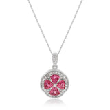 14ct White Gold 0.88ct Pink Tourmaline and Diamond Pendant