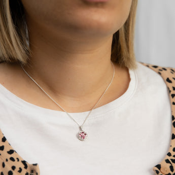 14ct White Gold 0.88ct Pink Tourmaline and Diamond Pendant