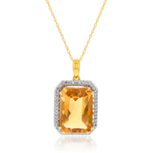 Load image into Gallery viewer, 14ct Yellow Gold 6.75ct Citrine and Diamond Pendant