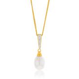 9ct Yellow Gold Freshwater White Pearl Pendant