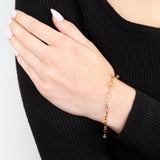 9ct Yellow Gold Multistone Wave 19cm Bracelet