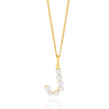 Load image into Gallery viewer, 9ct Yellow Gold Fresh Water Pearl Mini Initial &quot;J&quot; Pendant