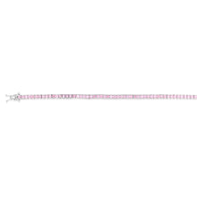 Load image into Gallery viewer, 9ct White Gold 2mm Square Pink Cubic Zirconia 19cm Tennis Bracelet