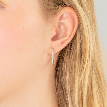 9ct White Gold 15mm Cubic Zirconia Hoop Earrings