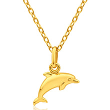 Load image into Gallery viewer, 9ct Yellow Gold Silver Filled Dolphin Pendant