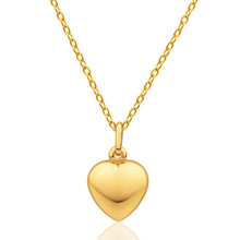 Load image into Gallery viewer, 9ct Yellow Gold Silver Filled Plain Puff Heart Pendant