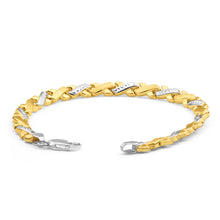 Load image into Gallery viewer, 9ct Yellow Gold Silver Filled Xover Fancy 19cm Bracelet