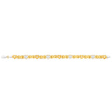 9ct Yellow Gold Silver Filled Heart Fancy 19cm Bracelet
