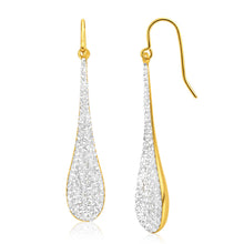 Load image into Gallery viewer, 9ct Yellow Gold Silver Filled Crystal 40mm Bomber Drop Earrings