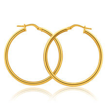 Load image into Gallery viewer, 9ct Yellow Gold Silver Filled Gypsy 30mm Hoop Earrings
