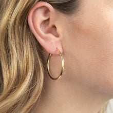 Load image into Gallery viewer, 9ct Yellow Gold Silver Filled Gypsy 30mm Hoop Earrings