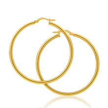 Load image into Gallery viewer, 9ct Yellow Gold Silver Filled Gypsy 40mm Hoop Earrings