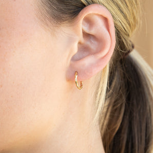 9ct Yellow Gold Silver Filled Fancy Hoop Earrings