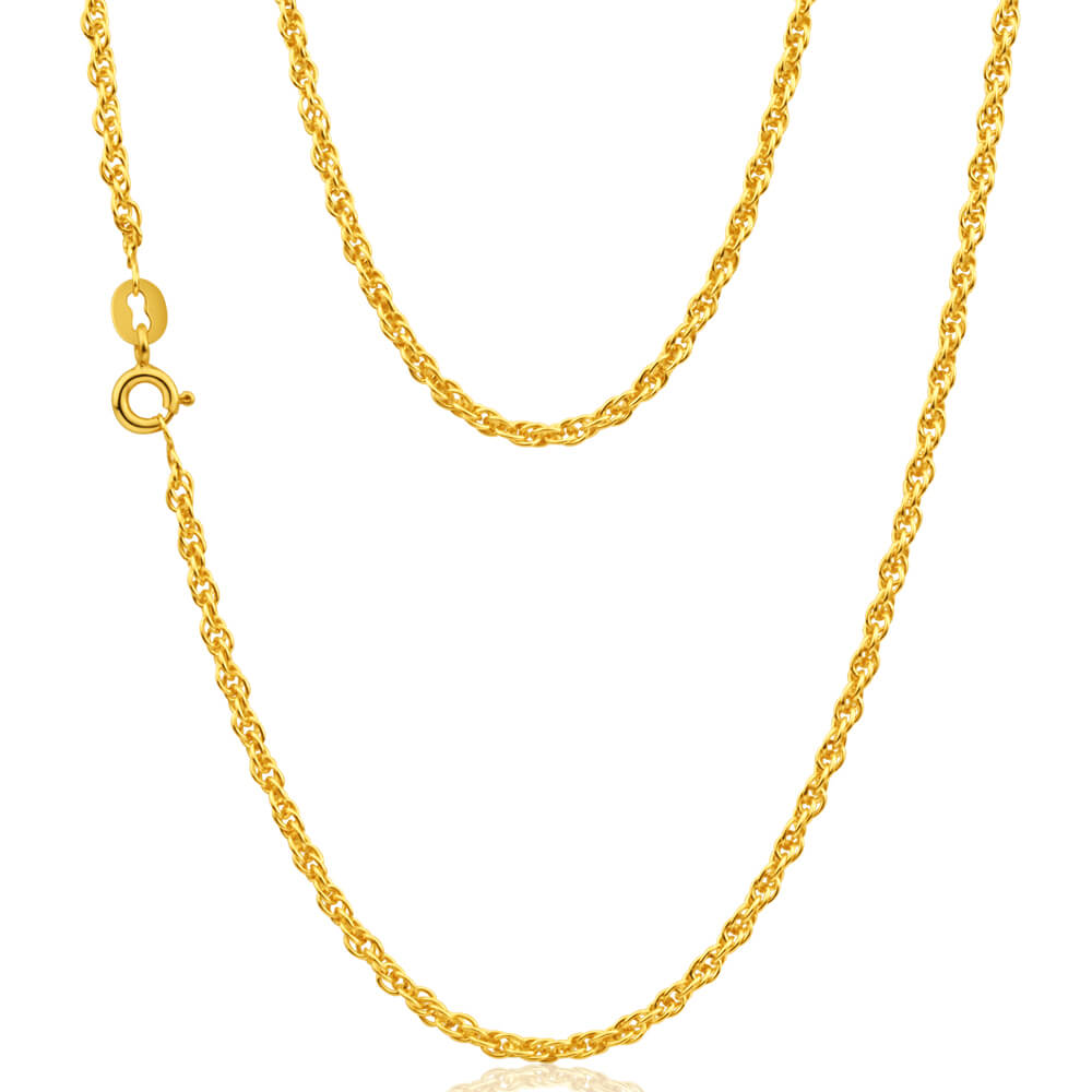 9ct Yellow Gold Silver Filled Rope Chain