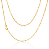9ct Yellow Gold Silver Filled 45cm 40 Gauge Figaro Chain
