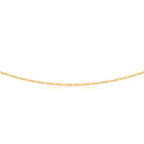 9ct Yellow Gold Silver Filled 45cm 40 Gauge Figaro Chain