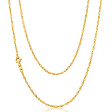 Load image into Gallery viewer, 9ct Yellow Gold Silver Filled Singapore 45cm Chain30 Gauge