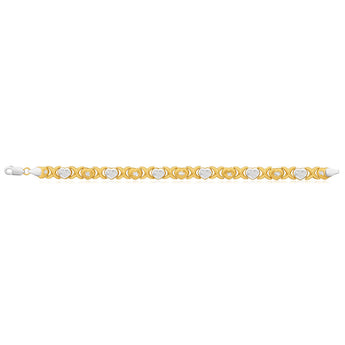 9ct Yellow Gold Silver Filled 19cm Cute Fancy Bracelet
