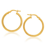 9ct Yellow Gold Silver Filled Square Round 20mm Hoop Earrings