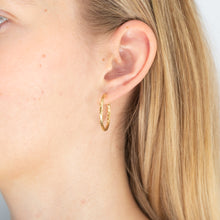 Load image into Gallery viewer, 9ct Yellow Gold Silver Filled Patterned 20mm Hoop Earrings