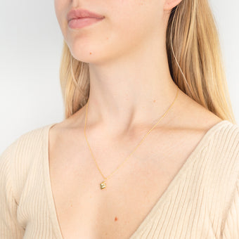 9ct Yellow Gold Silver Filled Heart Pendant With 45cm Chain