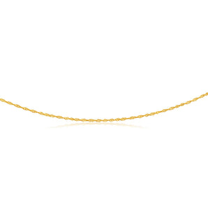 9ct Yellow Gold Silver Filled 20 Gauge Singapore 45cm Chain