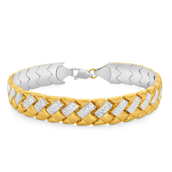 9ct Yellow Gold Silver Filled 19cm Fancy Bracelet