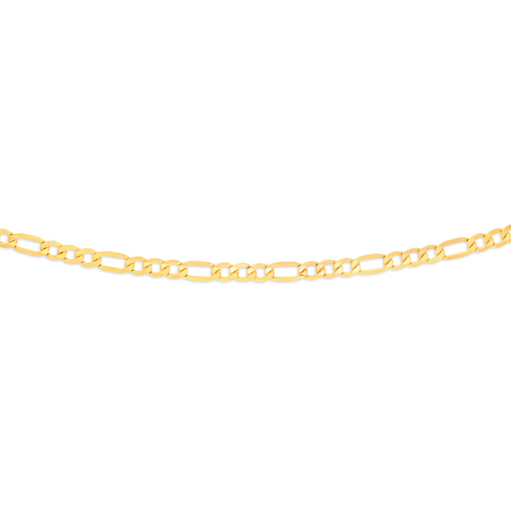 9ct Yellow Gold Silver Filled 55cm Figaro Chain 150 Gauge
